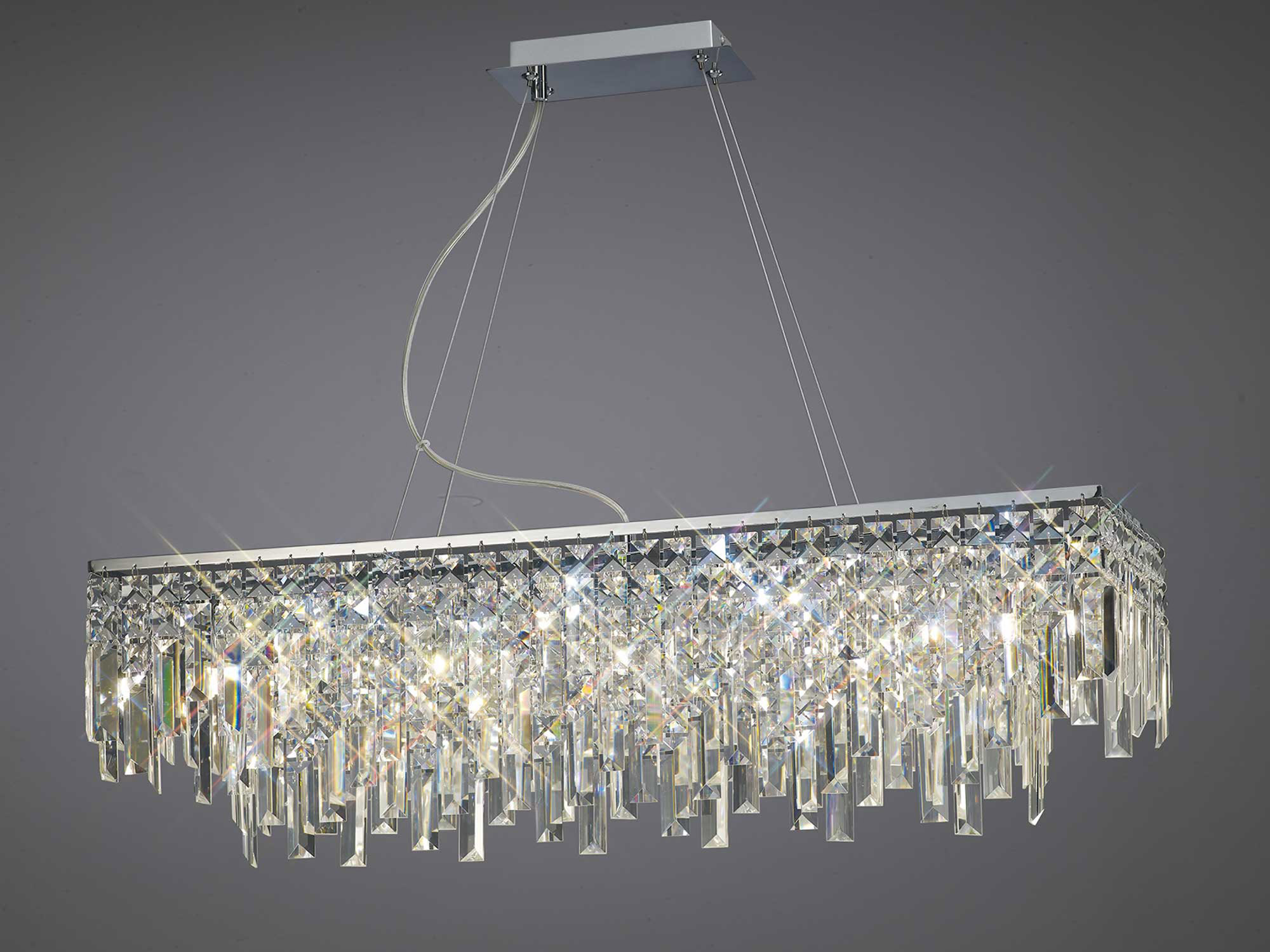 Maddison Polished Chrome Crystal Ceiling Lights Diyas Linear Crystal Fittings